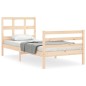 vidaXL Estructura de cama con cabecero madera maciza 90x200 cm