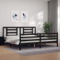 vidaXL Estructura de cama con cabecero madera maciza negro 200x200 cm vidaXL Estructura de cama con cabecero madera maciza negro 200x200 cm