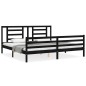 vidaXL Estructura de cama con cabecero madera maciza negro 200x200 cm vidaXL Estructura de cama con cabecero madera maciza negro 200x200 cm