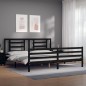 vidaXL Estructura de cama con cabecero madera maciza negro 200x200 cm vidaXL Estructura de cama con cabecero madera maciza negro 200x200 cm