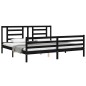 vidaXL Estructura de cama con cabecero madera maciza negro 200x200 cm vidaXL Estructura de cama con cabecero madera maciza negro 200x200 cm