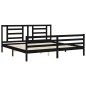 vidaXL Estructura de cama con cabecero madera maciza negro 200x200 cm vidaXL Estructura de cama con cabecero madera maciza negro 200x200 cm