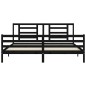 vidaXL Estructura de cama con cabecero madera maciza negro 200x200 cm vidaXL Estructura de cama con cabecero madera maciza negro 200x200 cm