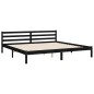 vidaXL Estructura de cama con cabecero madera maciza negro 200x200 cm vidaXL Estructura de cama con cabecero madera maciza negro 200x200 cm
