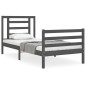 vidaXL Estructura de cama con cabecero madera maciza gris 90x200 cm vidaXL Estructura de cama con cabecero madera maciza gris 90x200 cm