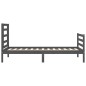 vidaXL Estructura de cama con cabecero madera maciza gris 90x200 cm vidaXL Estructura de cama con cabecero madera maciza gris 90x200 cm