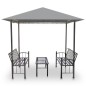 vidaXL Quiosco jardín con mesa y bancos gris antracita 2,5x1,5x2,4 cm vidaXL Quiosco jardín con mesa y bancos gris antracita 2,5x1,5x2,4 cm