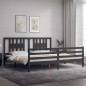 vidaXL Estructura de cama con cabecero madera maciza gris 200x200 cm vidaXL Estructura de cama con cabecero madera maciza gris 200x200 cm
