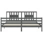 vidaXL Estructura de cama con cabecero madera maciza gris 200x200 cm vidaXL Estructura de cama con cabecero madera maciza gris 200x200 cm