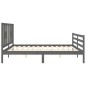 vidaXL Estructura de cama con cabecero madera maciza gris 200x200 cm vidaXL Estructura de cama con cabecero madera maciza gris 200x200 cm