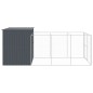 vidaXL Caseta perros con corral acero galvanizado gris 214x457x181 cm