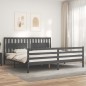 vidaXL Estructura de cama con cabecero madera maciza gris 200x200 cm vidaXL Estructura de cama con cabecero madera maciza gris 200x200 cm