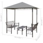 vidaXL Quiosco jardín con mesa y bancos gris antracita 2,5x1,5x2,4 cm vidaXL Quiosco jardín con mesa y bancos gris antracita 2,5x1,5x2,4 cm
