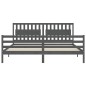 vidaXL Estructura de cama con cabecero madera maciza gris 200x200 cm vidaXL Estructura de cama con cabecero madera maciza gris 200x200 cm