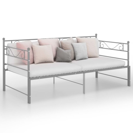 vidaXL Estructura de sofá cama extraíble metal gris 90x200 cm