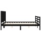 vidaXL Estructura de cama con cabecero madera maciza negro 160x200 cm vidaXL Estructura de cama con cabecero madera maciza negro 160x200 cm