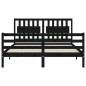 vidaXL Estructura de cama con cabecero madera maciza negro 160x200 cm vidaXL Estructura de cama con cabecero madera maciza negro 160x200 cm