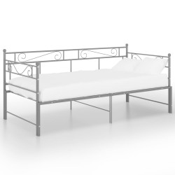 vidaXL Estructura de sofá cama extraíble metal gris 90x200 cm