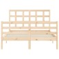 vidaXL Estructura de cama con cabecero madera maciza 120x200 cm