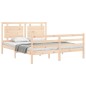 vidaXL Estructura de cama de matrimonio con cabecero madera maciza vidaXL Estructura de cama de matrimonio con cabecero madera maciza