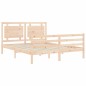 vidaXL Estructura de cama de matrimonio con cabecero madera maciza vidaXL Estructura de cama de matrimonio con cabecero madera maciza
