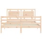 vidaXL Estructura de cama de matrimonio con cabecero madera maciza vidaXL Estructura de cama de matrimonio con cabecero madera maciza