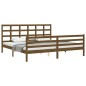 vidaXL Estructura cama y cabecero madera maciza marrón miel 200x200 cm vidaXL Estructura cama y cabecero madera maciza marrón miel 200x200 cm
