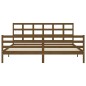 vidaXL Estructura cama y cabecero madera maciza marrón miel 200x200 cm vidaXL Estructura cama y cabecero madera maciza marrón miel 200x200 cm