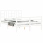 vidaXL Estructura de cama con cabecero madera maciza blanco 140x200 cm vidaXL Estructura de cama con cabecero madera maciza blanco 140x200 cm