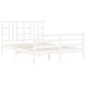 vidaXL Estructura de cama con cabecero madera maciza blanco 140x200 cm vidaXL Estructura de cama con cabecero madera maciza blanco 140x200 cm