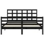 vidaXL Estructura de cama con cabecero madera maciza negro 160x200 cm vidaXL Estructura de cama con cabecero madera maciza negro 160x200 cm