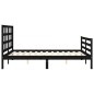 vidaXL Estructura de cama con cabecero madera maciza negro 160x200 cm vidaXL Estructura de cama con cabecero madera maciza negro 160x200 cm
