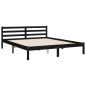 vidaXL Estructura de cama con cabecero madera maciza negro 160x200 cm vidaXL Estructura de cama con cabecero madera maciza negro 160x200 cm