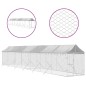 vidaXL Perrera de exterior con toldo acero galvanizado plata 2x14x2,5m vidaXL Perrera de exterior con toldo acero galvanizado plata 2x14x2,5m