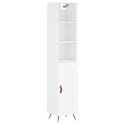 vidaXL Aparador alto madera contrachapada blanco 34,5x34x180 cm