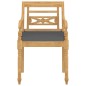 vidaXL Set de muebles de jardín 4 pzas y cojines madera maciza de teca vidaXL Set de muebles de jardín 4 pzas y cojines madera maciza de teca