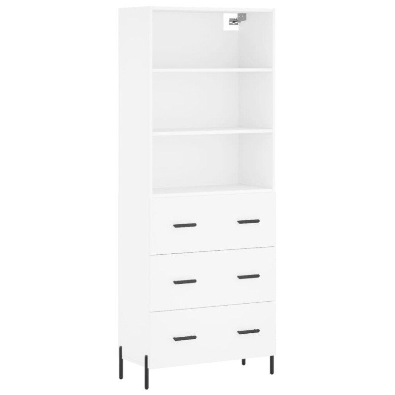 vidaXL Aparador alto madera contrachapada blanco 69,5x34x180 cm vidaXL Aparador alto madera contrachapada blanco 69,5x34x180 cm
