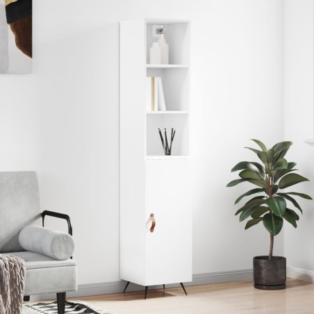 vidaXL Aparador alto madera contrachapada blanco 34,5x34x180 cm
