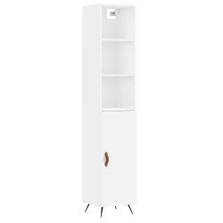 vidaXL Aparador alto madera contrachapada blanco 34,5x34x180 cm