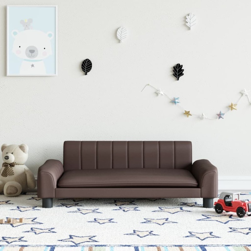 vidaXL Sofá para niños de cuero sintético marrón 90x53x30 cm vidaXL Sofá para niños de cuero sintético marrón 90x53x30 cm