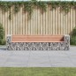 vidaXL Banco jardín diseño gaviones madera abeto Douglas 287x71x65,5cm vidaXL Banco jardín diseño gaviones madera abeto Douglas 287x71x65,5cm