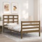 vidaXL Estructura cama con cabecero madera maciza marrón miel 90x200cm vidaXL Estructura cama con cabecero madera maciza marrón miel 90x200cm
