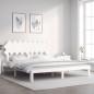 vidaXL Estructura cama de matrimonio con cabecero madera maciza blanco vidaXL Estructura cama de matrimonio con cabecero madera maciza blanco