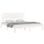 vidaXL Estructura cama de matrimonio con cabecero madera maciza blanco vidaXL Estructura cama de matrimonio con cabecero madera maciza blanco