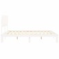 vidaXL Estructura cama de matrimonio con cabecero madera maciza blanco vidaXL Estructura cama de matrimonio con cabecero madera maciza blanco