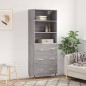 vidaXL Aparador alto madera contrachapada gris sonoma 69,5x34x180 cm vidaXL Aparador alto madera contrachapada gris sonoma 69,5x34x180 cm