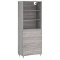 vidaXL Aparador alto madera contrachapada gris sonoma 69,5x34x180 cm vidaXL Aparador alto madera contrachapada gris sonoma 69,5x34x180 cm