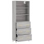 vidaXL Aparador alto madera contrachapada gris sonoma 69,5x34x180 cm vidaXL Aparador alto madera contrachapada gris sonoma 69,5x34x180 cm