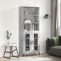 vidaXL Aparador alto madera contrachapada gris hormigón 69,5x34x180 cm vidaXL Aparador alto madera contrachapada gris hormigón 69,5x34x180 cm