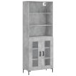 vidaXL Aparador alto madera contrachapada gris hormigón 69,5x34x180 cm vidaXL Aparador alto madera contrachapada gris hormigón 69,5x34x180 cm